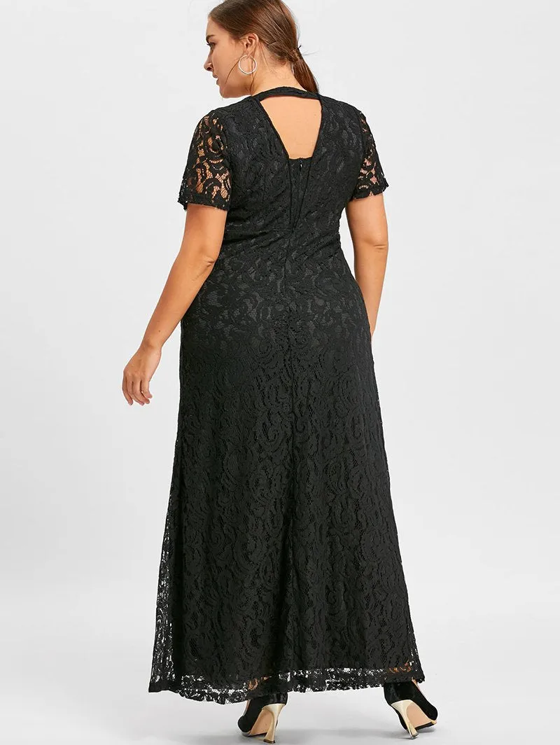 Lace Crochet Maxi Long Dress