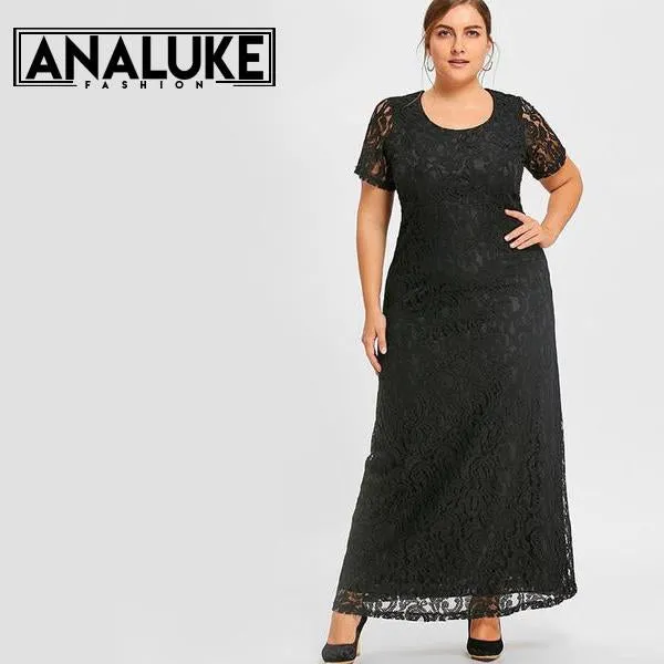 Lace Crochet Maxi Long Dress