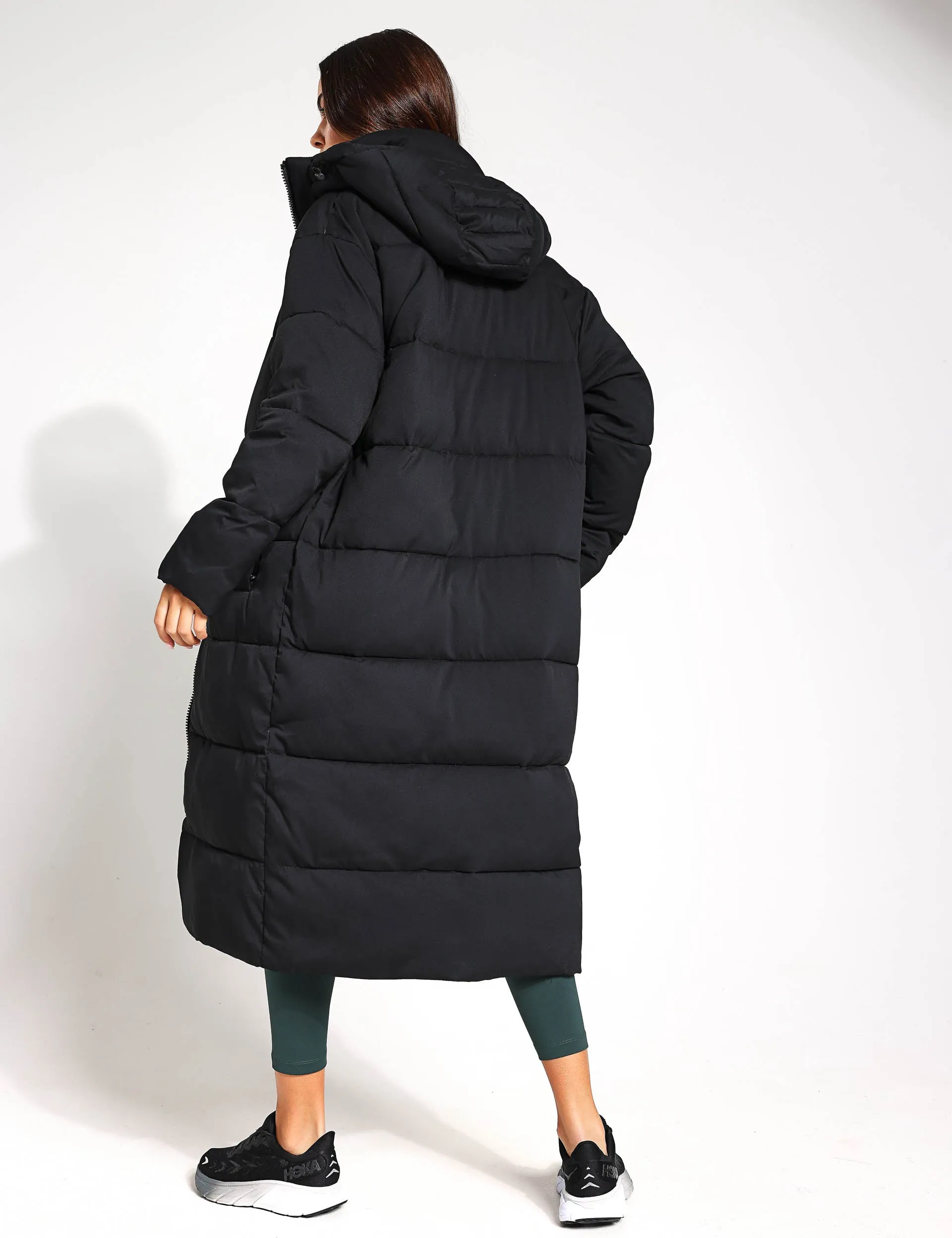 Long Puffer Jacket - Black