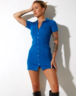 Luita Mini Dress in Rib Aqua