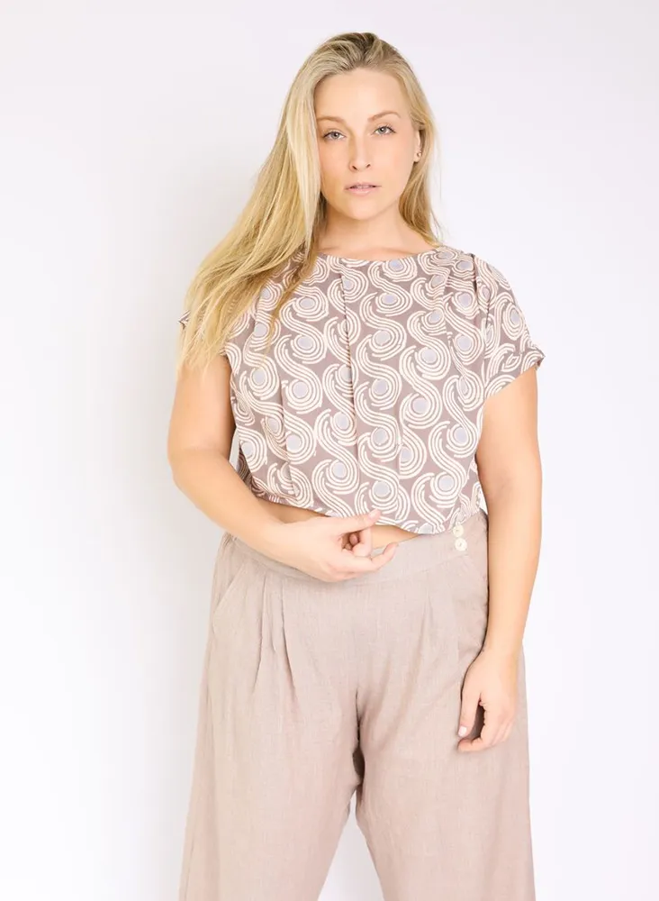 Maggie Top, taupe swirls