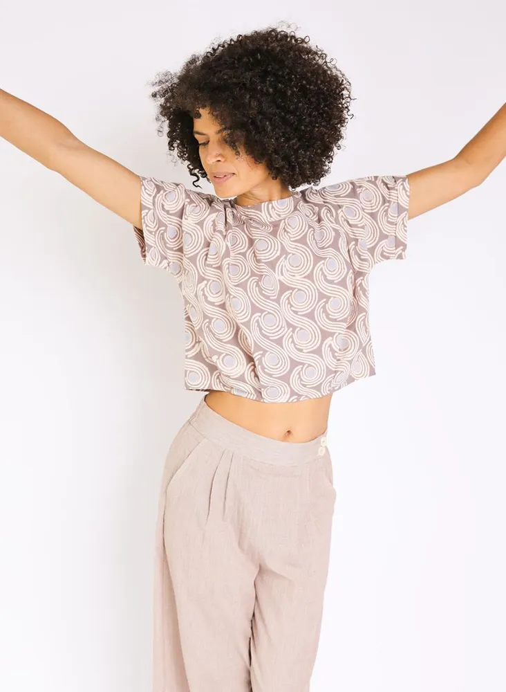 Maggie Top, taupe swirls