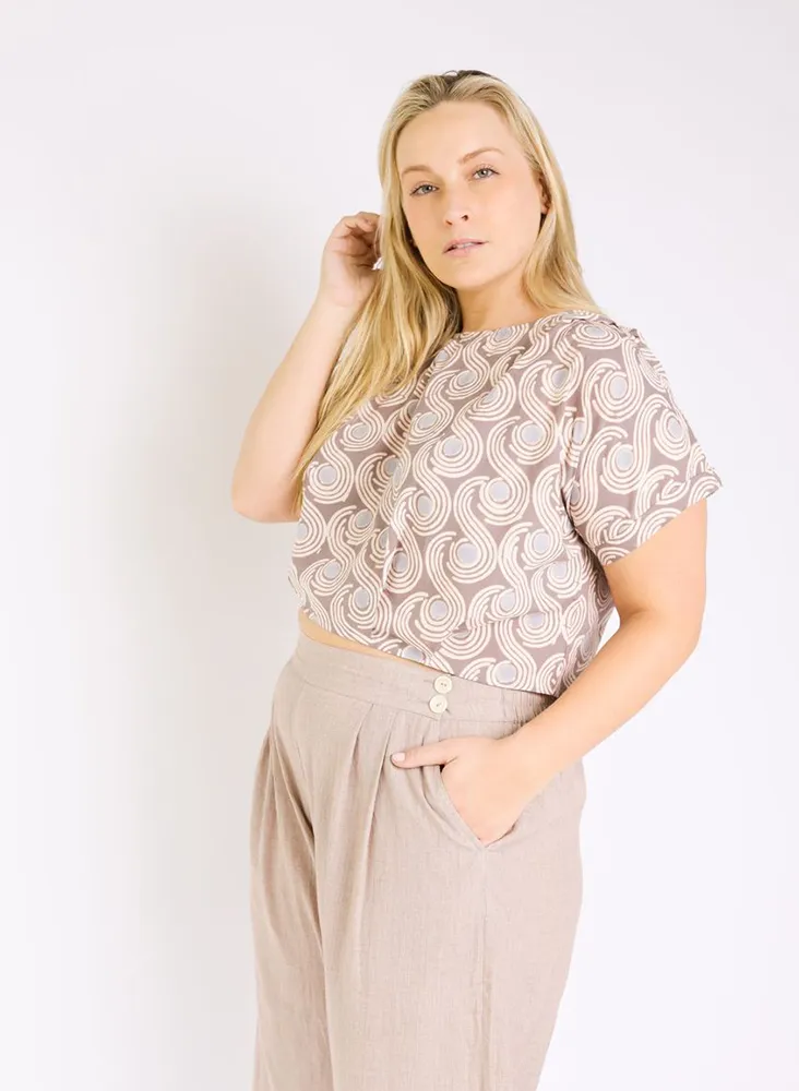 Maggie Top, taupe swirls