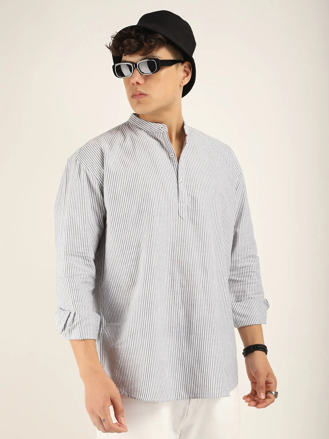 Marco Oxford Light Grey Short Kurta