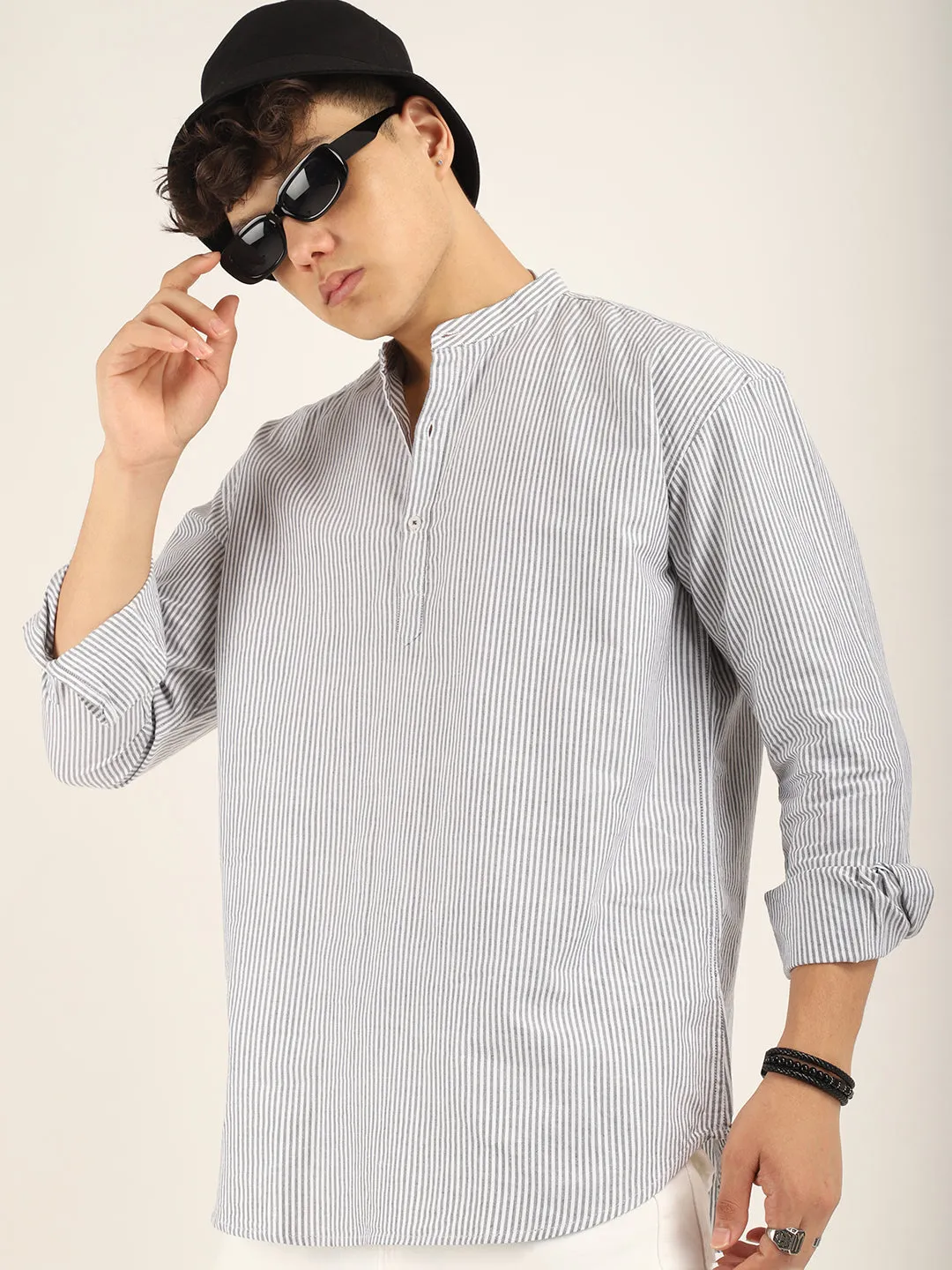 Marco Oxford Light Grey Short Kurta