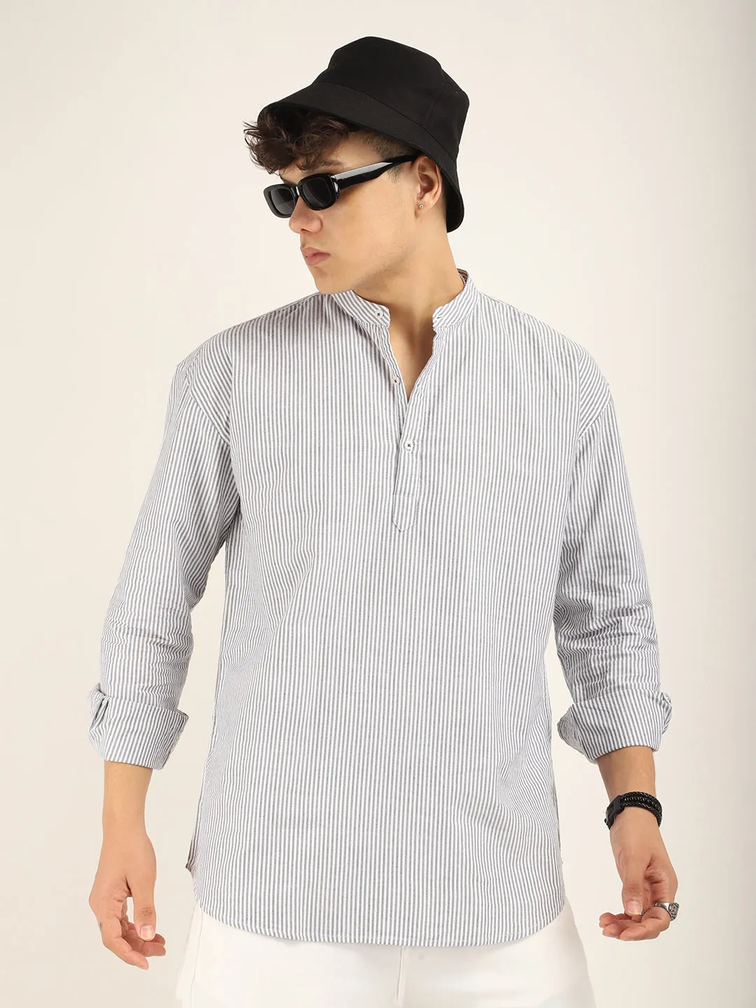 Marco Oxford Light Grey Short Kurta