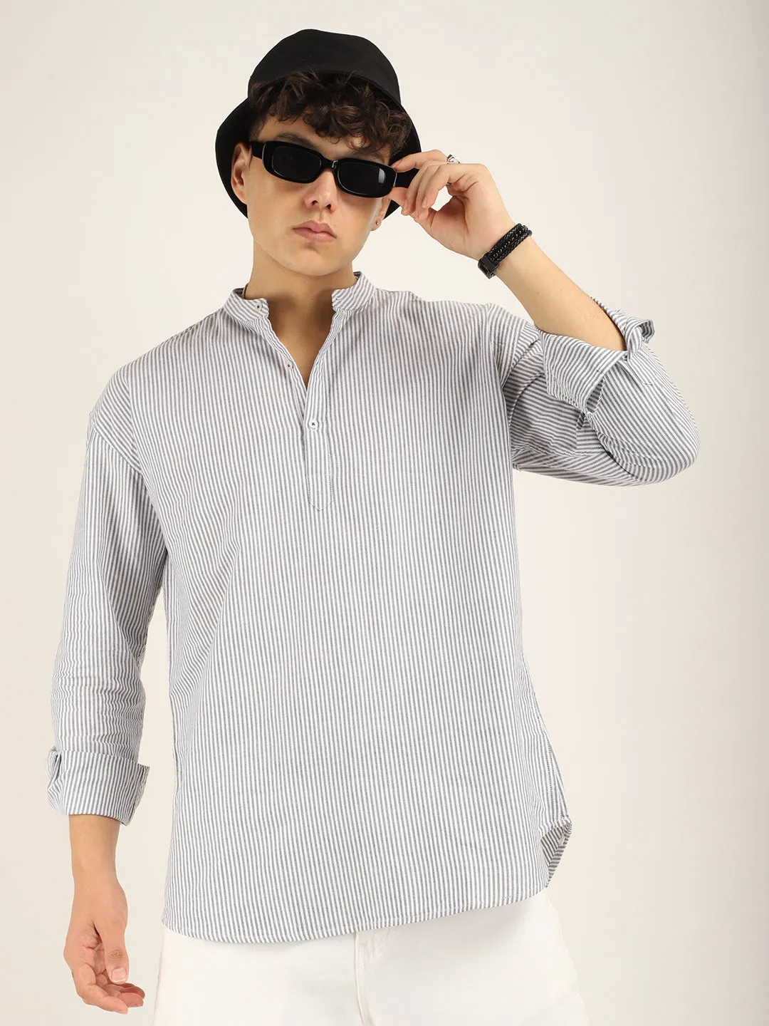 Marco Oxford Light Grey Short Kurta