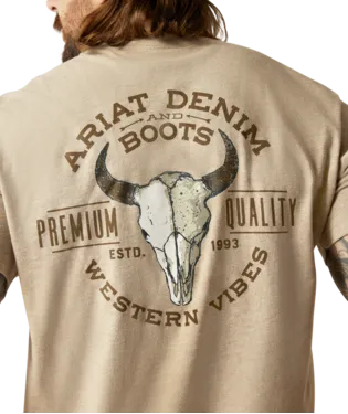 Men's Ariat Bison Skull Short Sleeve T-Shirt - 10047613