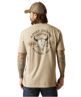 Men's Ariat Bison Skull Short Sleeve T-Shirt - 10047613