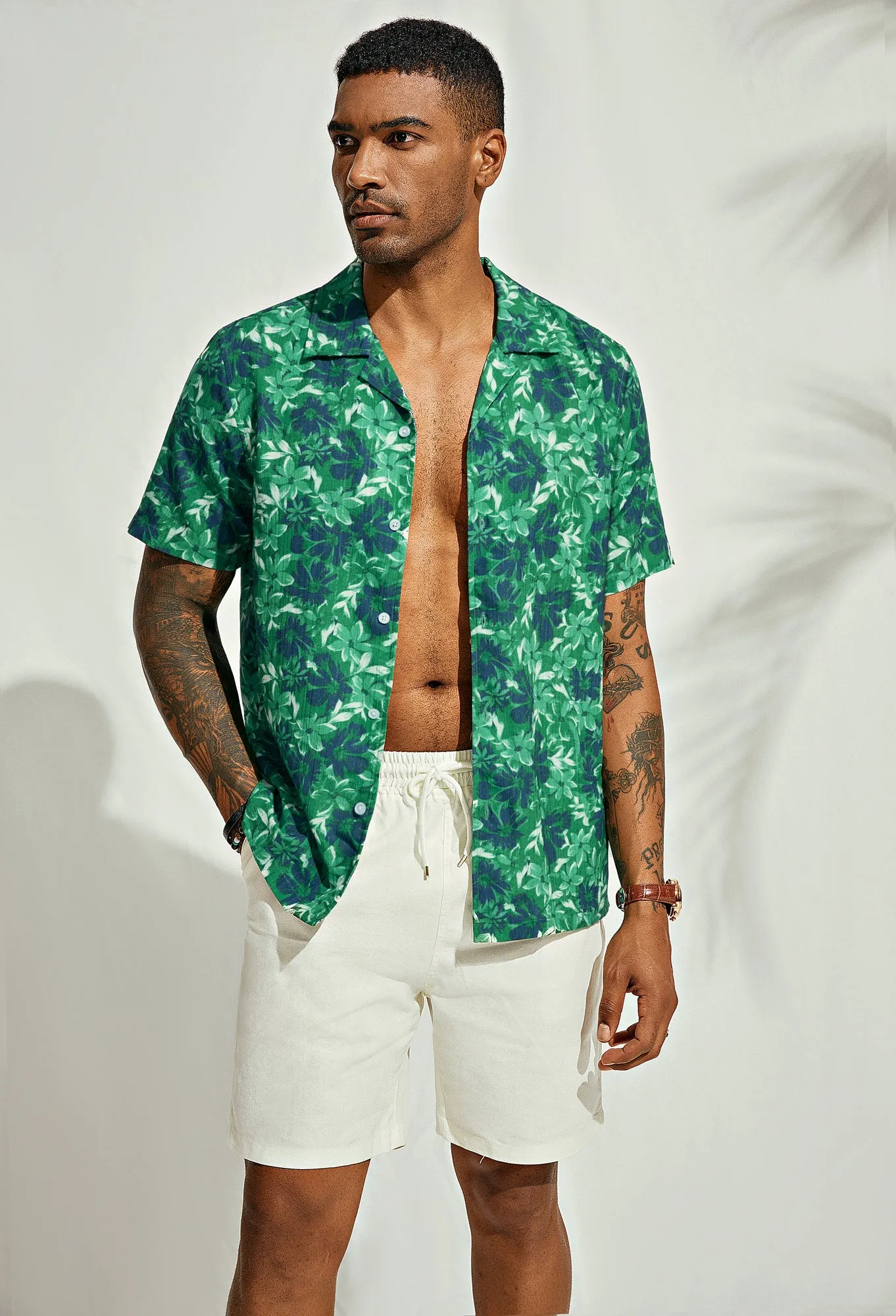 Mens Hawaiian Shirts Short Sleeve Casual Button Down Tropical Beach Shirt