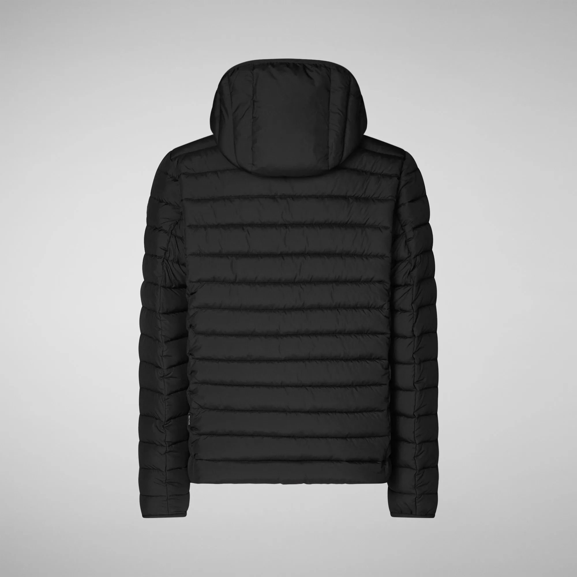 Men's Hooded Animal free Puffer Jacket Juncus in Black