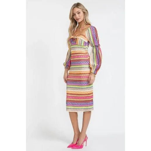 Mezza Rainbow Multi Stipe Sheath