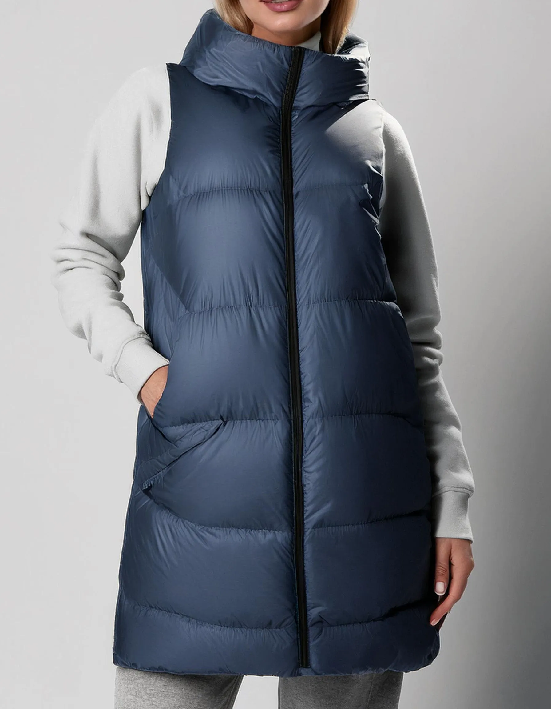 Midnight Blue Longline Puffer Jacket