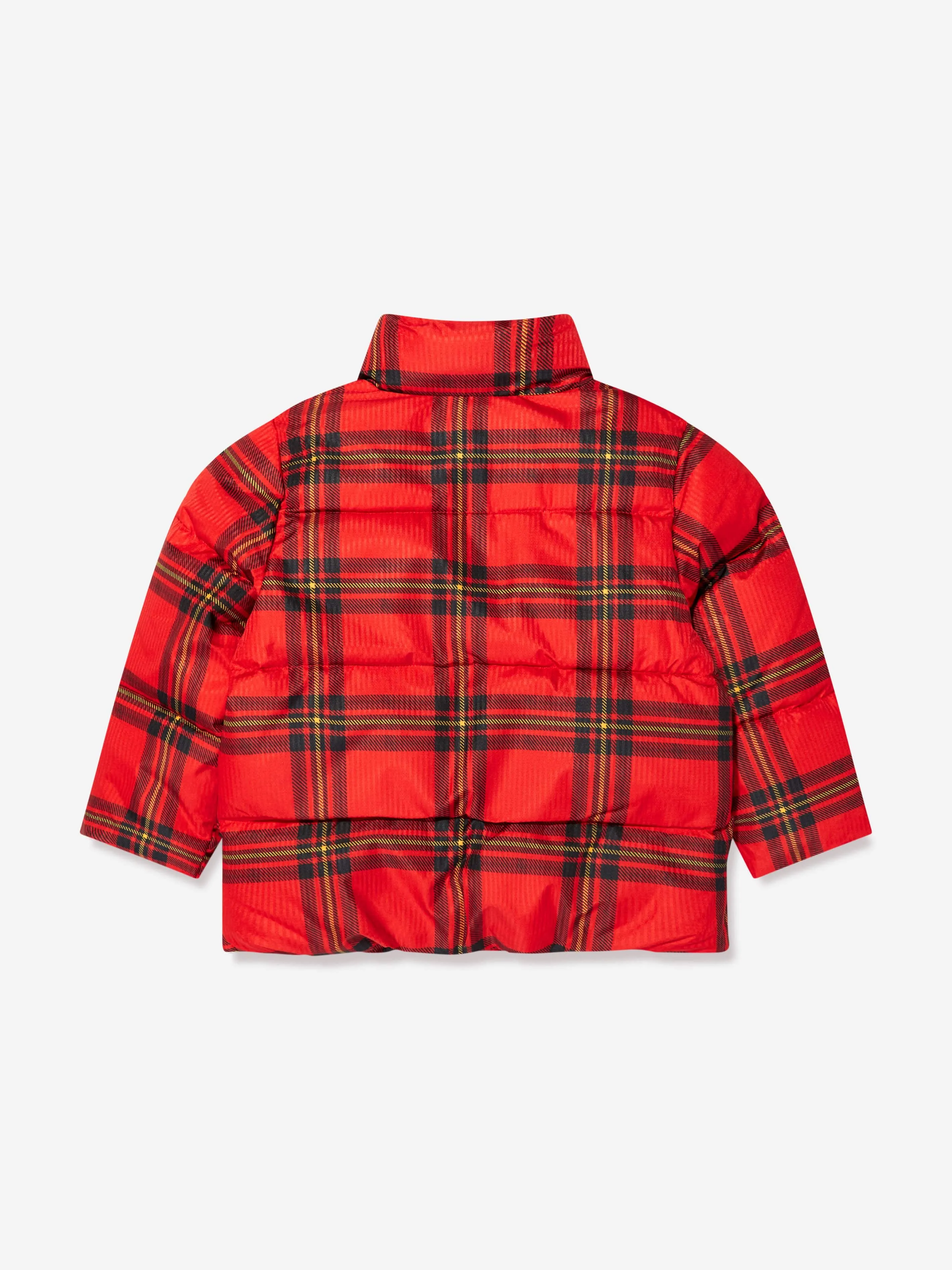 Mini Rodini Kids Check Puffer Jacket in Red