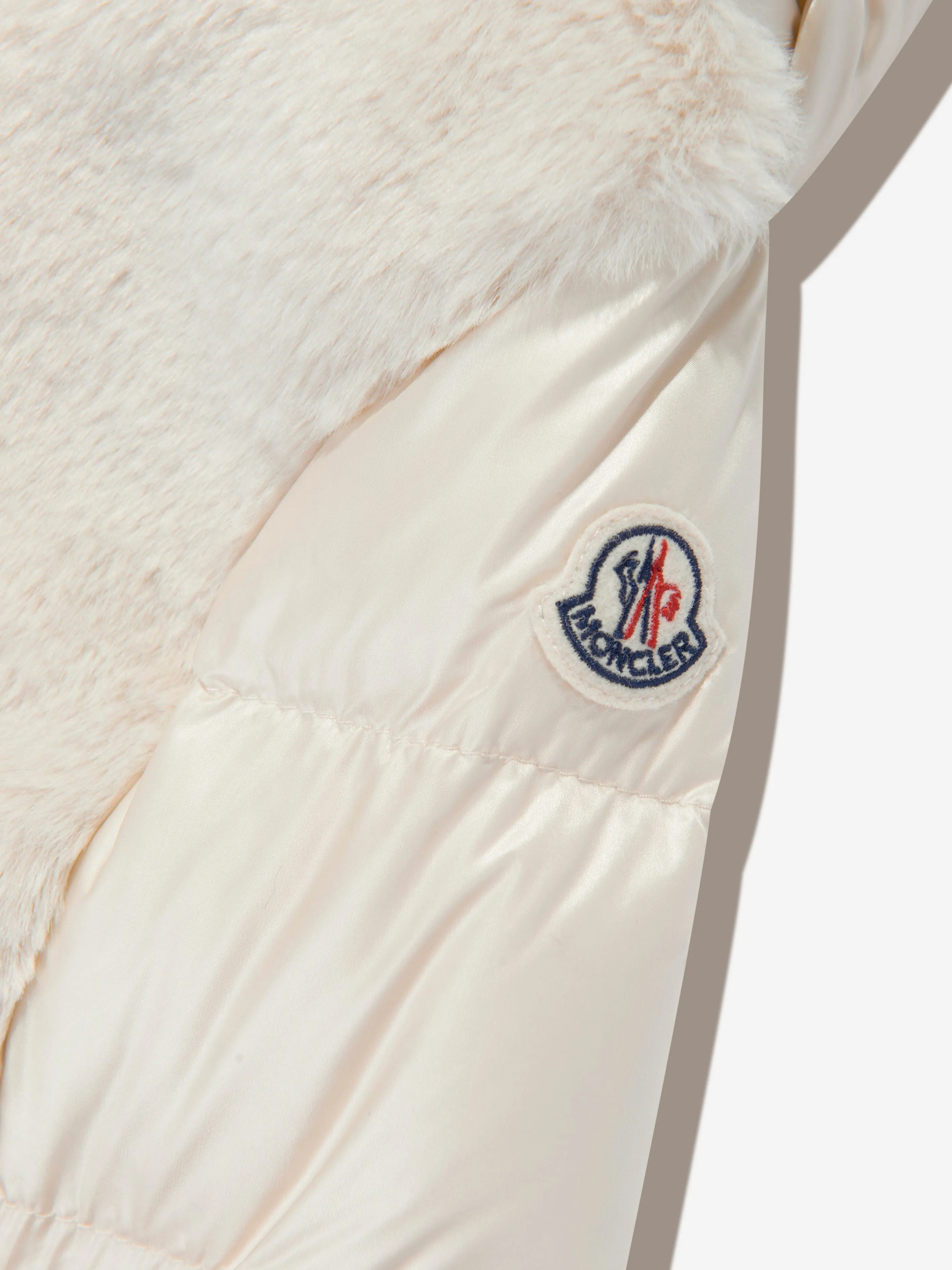 Moncler Enfant Baby Girls Down Teddy Fleece Natas Jacket in Beige