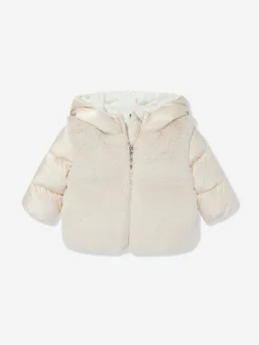 Moncler Enfant Baby Girls Down Teddy Fleece Natas Jacket in Beige