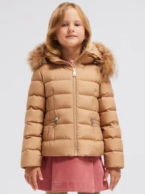 Moncler Enfant Girls Down Padded Boedette Jacket in Beige