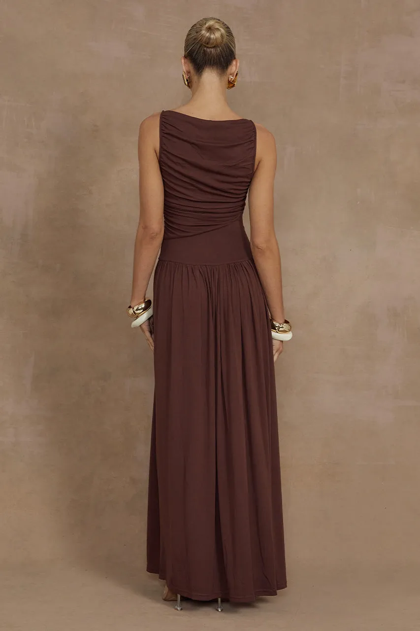 NALLA MAXI DRESS - BROWN