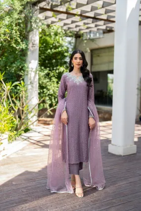 Natasha Kamal - Sangria - mauve - Georgette lined with crepe de chin - 3 Piece