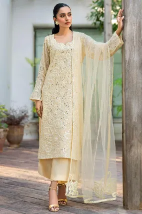 Natasha Kamal - Tuscany - light yellow - Georgette lined with crepe de chin - 3 Piece