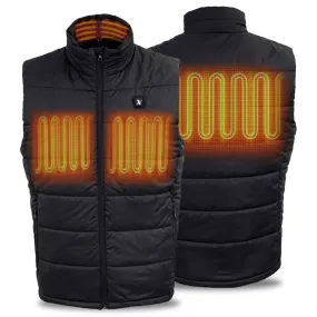 Nexgen Heat Men's NXM3301SET Puffer Black Heated Winter Vest for Outdoor Activities w/ Battery