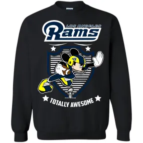 Nfl – Los Angeles Rams Totally Awesome Mickey Mouse Super Bowl 2019 Football Crewneck Pullover Sweatshirt