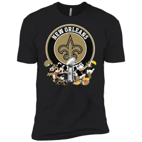 Nfl – New Orleans Saints Super Bowl 2019 Mickey Mouse Minnie Mouse Donald Duck Daisy Duck Football Men Short Sleeve T-Shirt