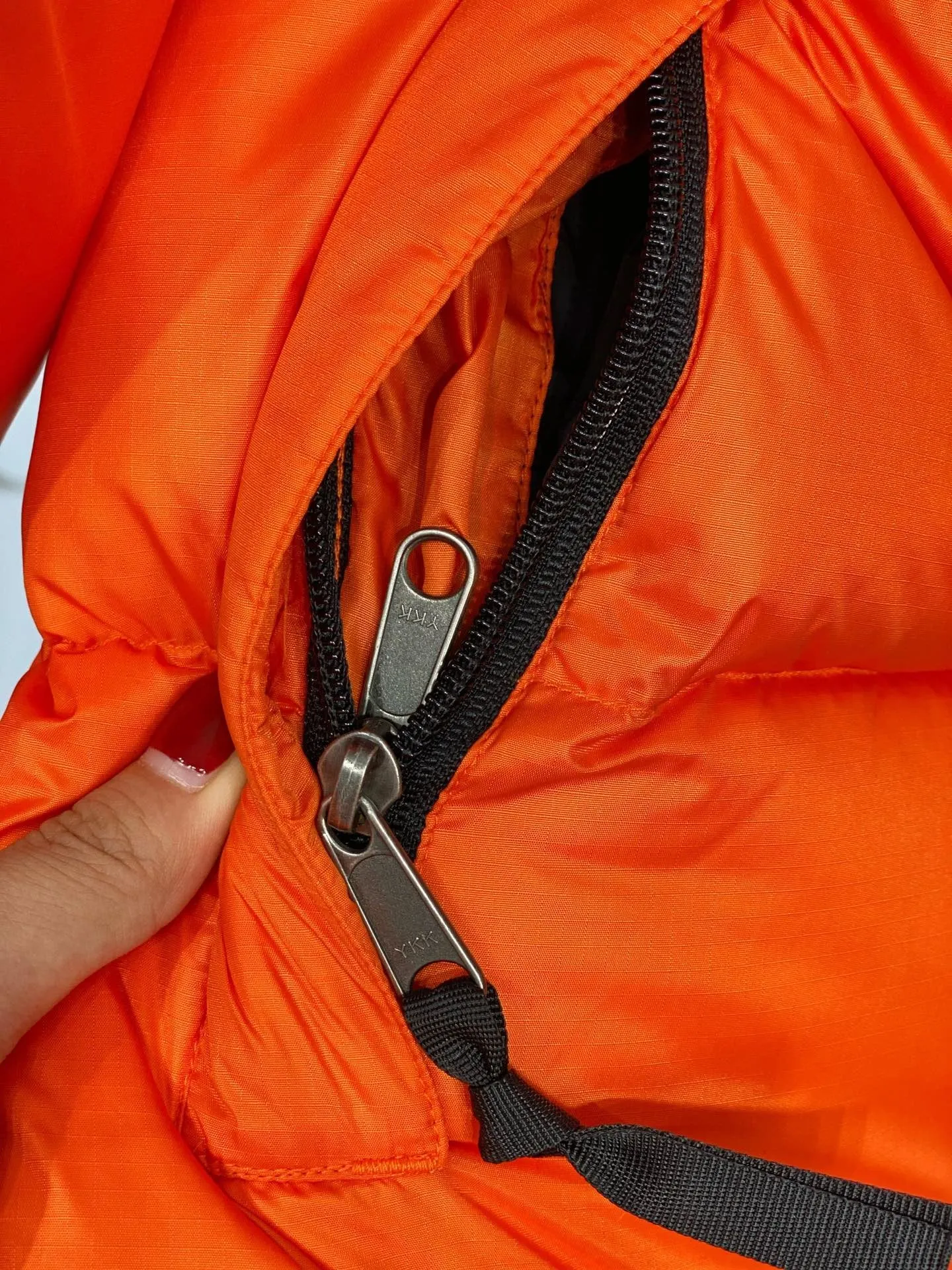 North Face-inspired 1996 Retro Nuptse Orange Black Jacket