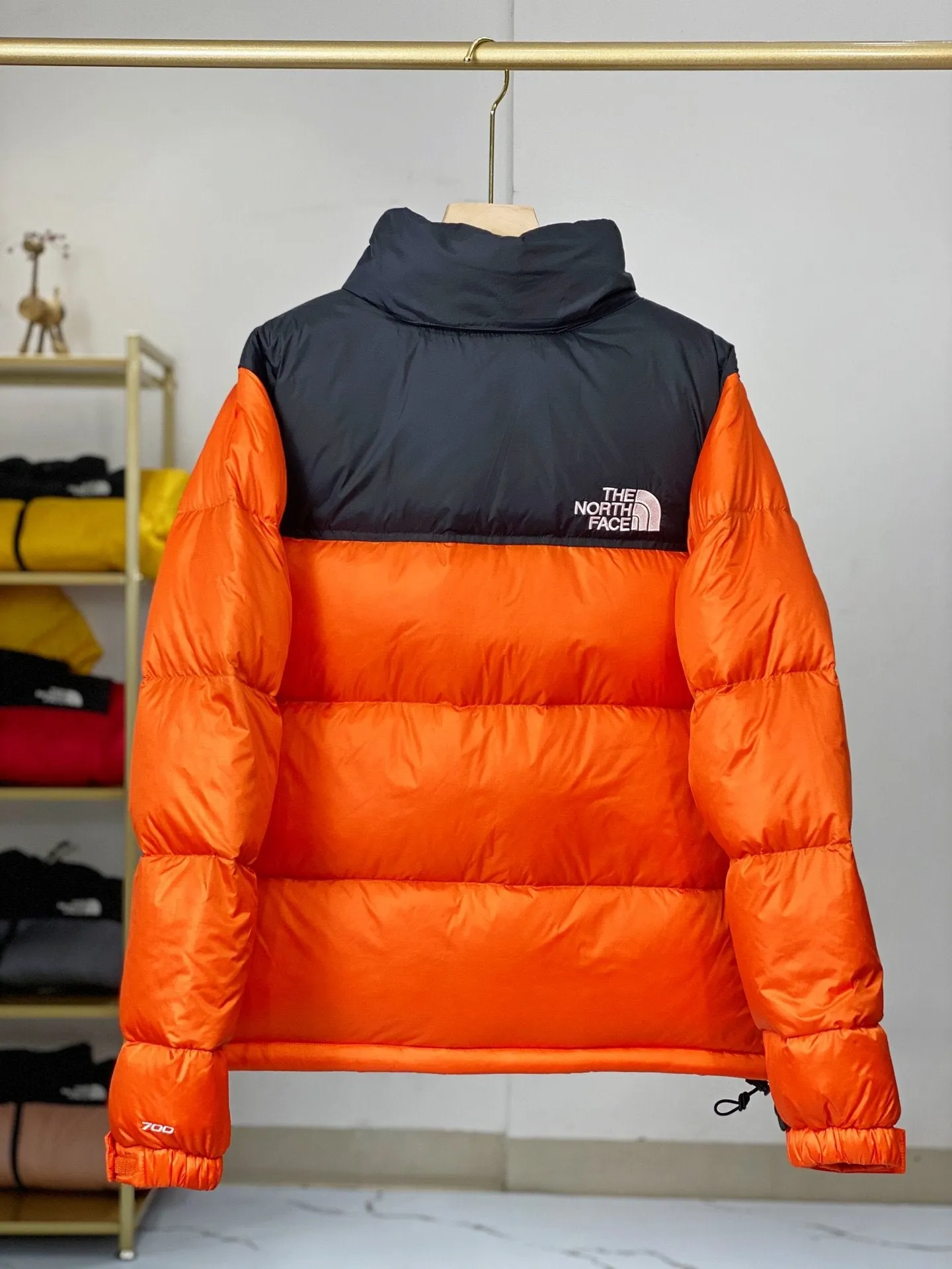 North Face-inspired 1996 Retro Nuptse Orange Black Jacket