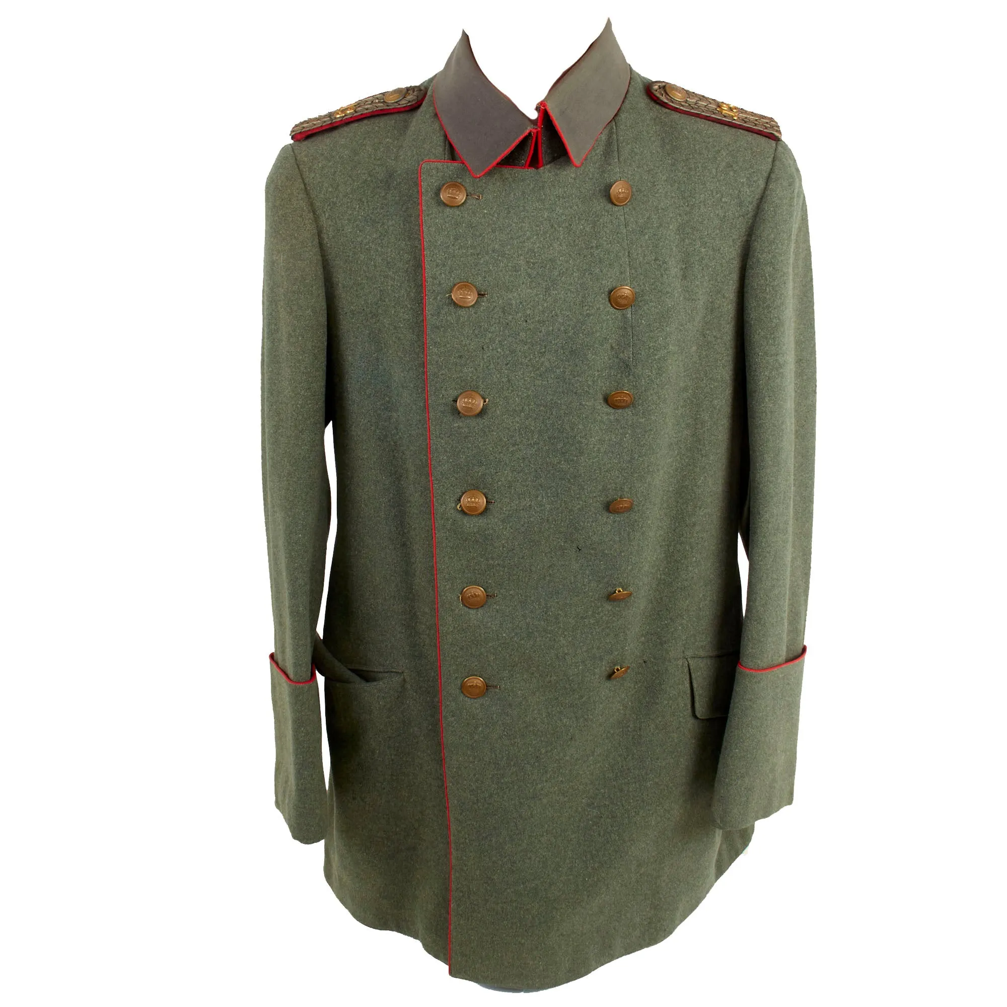 Original Imperial German WWI Prussian 13th Infantry Regt. Leutnant Officer’s M-1915 Feldgrau "Litewka" Field Tunic