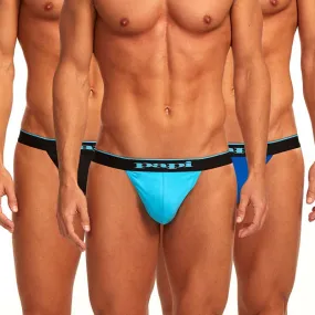 Papi [3 Pack] Cotton Stretch Thong Underwear Blue 980902 Size S