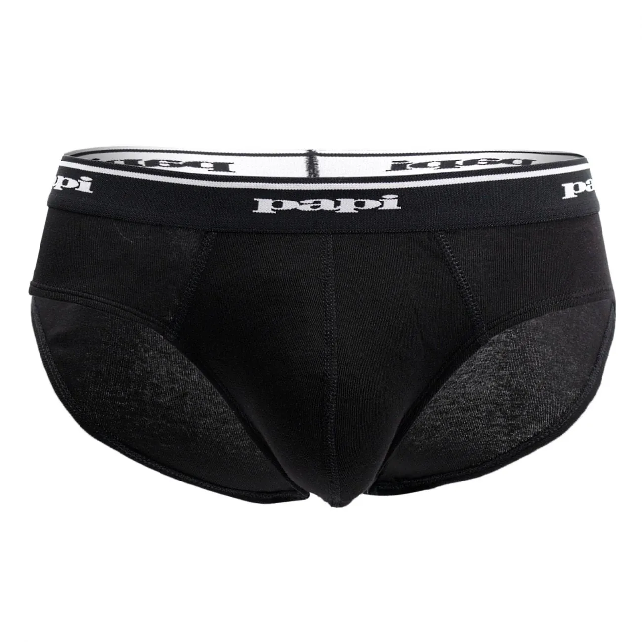 Papi 554101-001 3PK 1X1 Rib Low Rise Brief Color Black