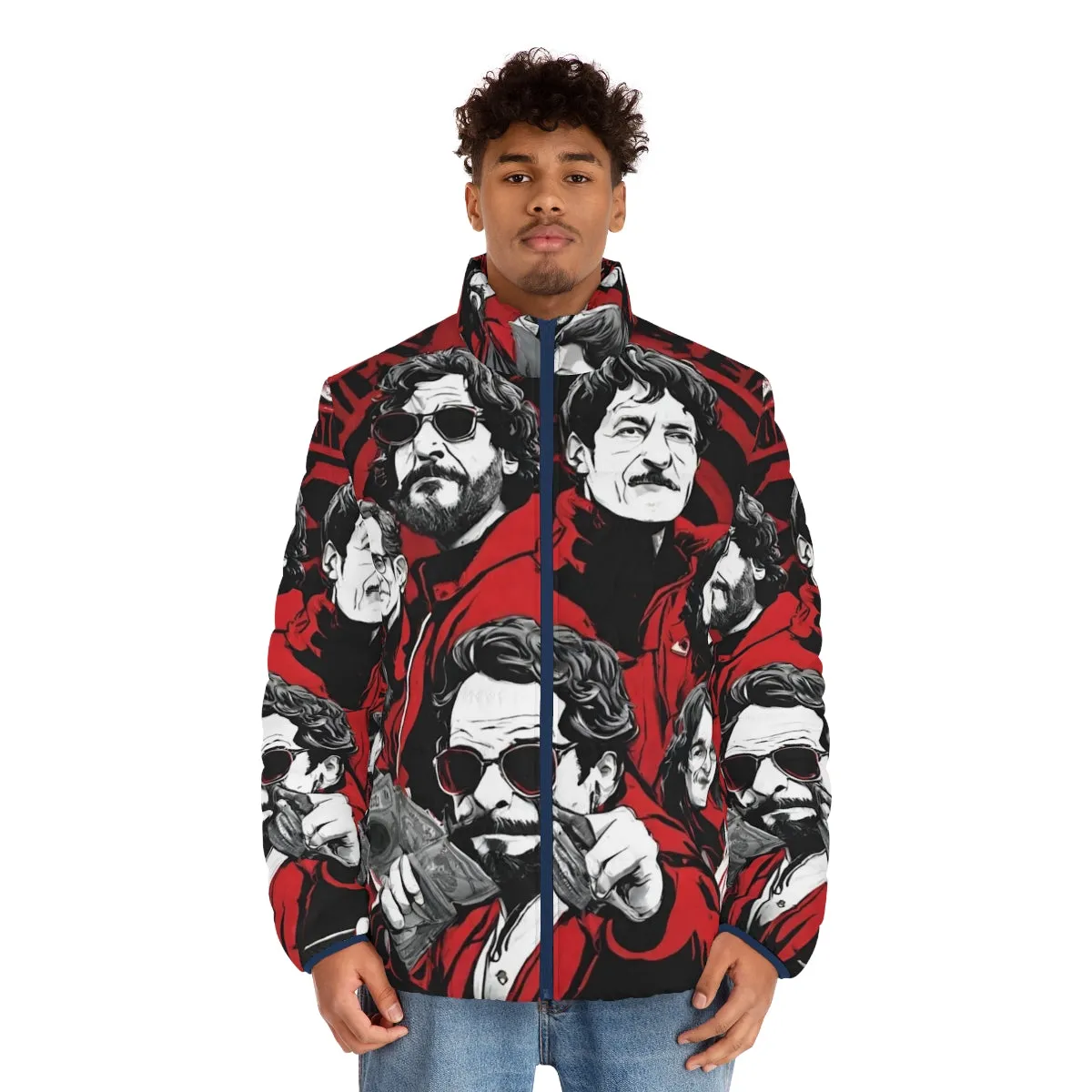 "Money Heist Inspired Puffer Jacket - Netflix Fan Art"