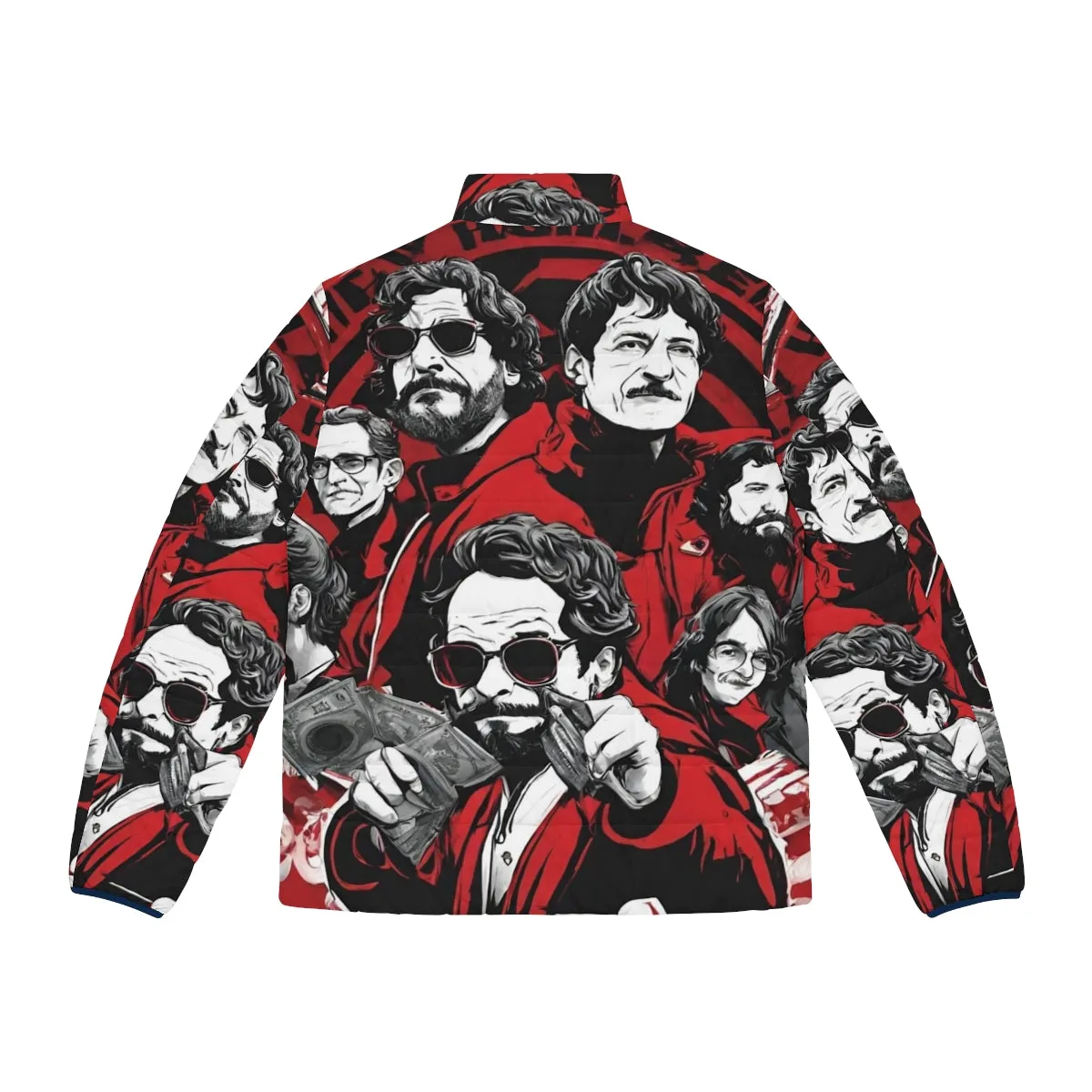 "Money Heist Inspired Puffer Jacket - Netflix Fan Art"