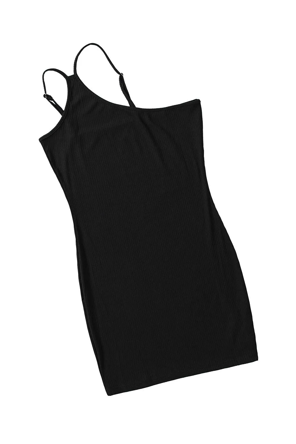 Ribbed Bodycon One Shoulder Little Black Dress