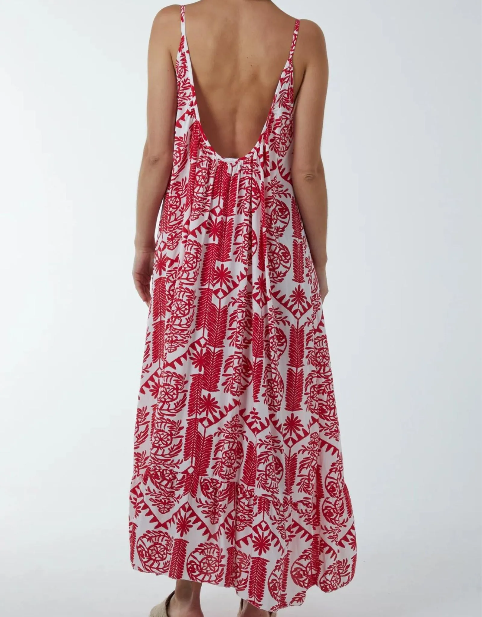 Serafina Scoop Back Maxi Dress Coral