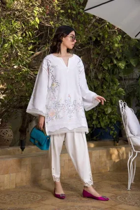 Shehrnaz - White Firdous Tunic - SHK-1060