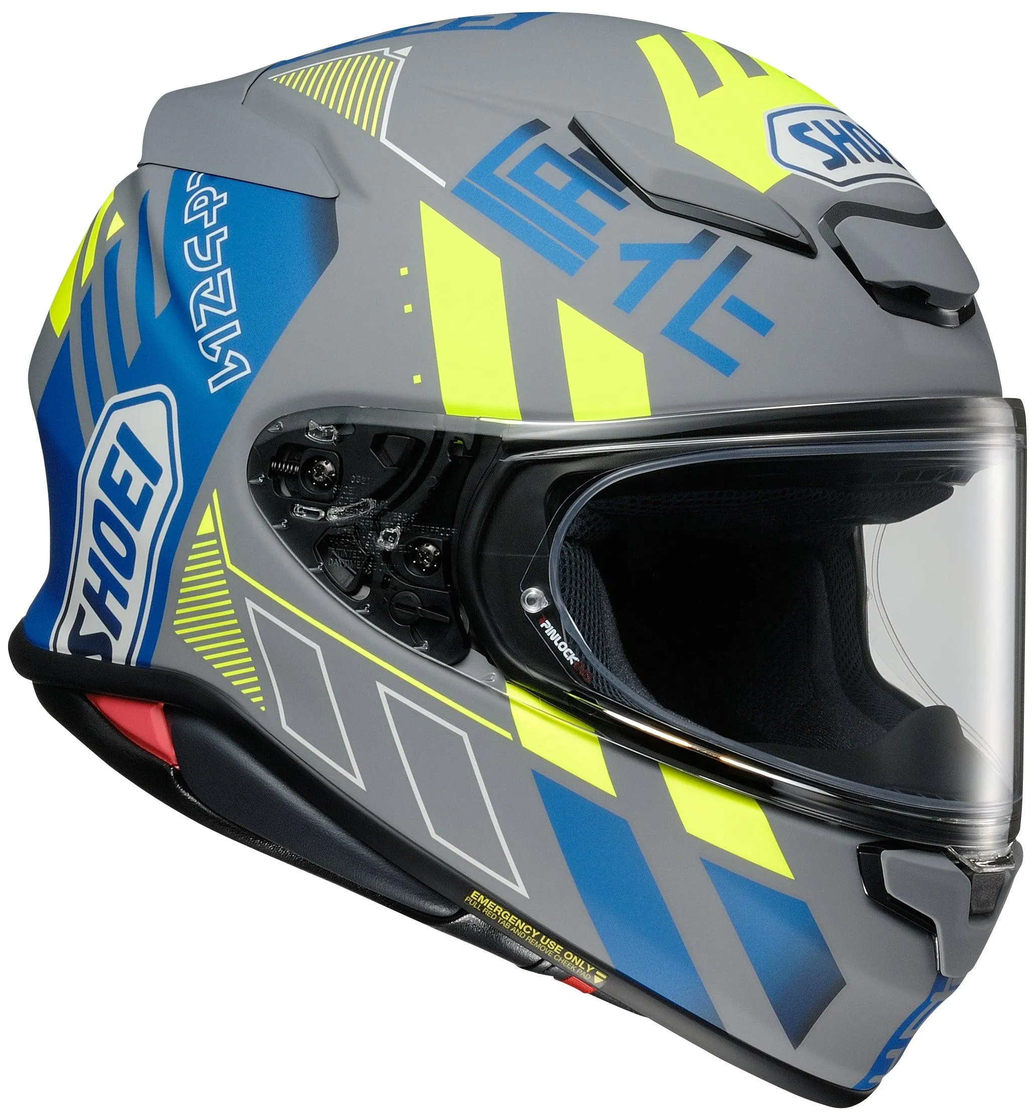 Shoei RF-1400 Accolade Helmet - TC-10 Gray/Hi-Viz/Blue