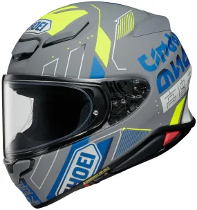 Shoei RF-1400 Accolade Helmet - TC-10 Gray/Hi-Viz/Blue