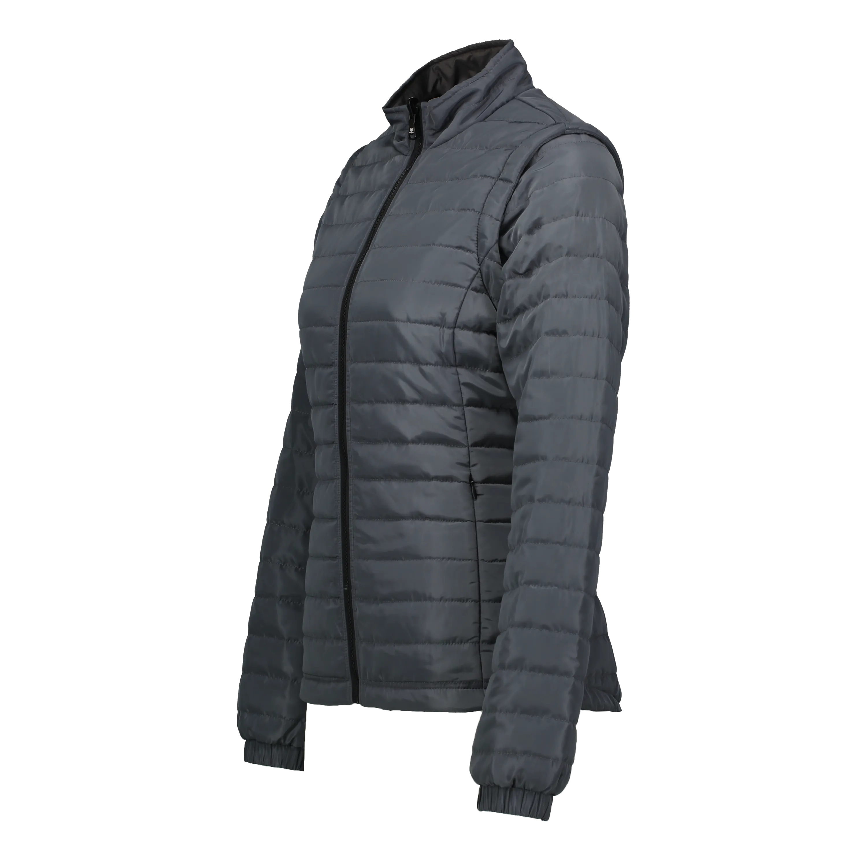 Sierra Grey Women's Puffer Jacket Removable Arms