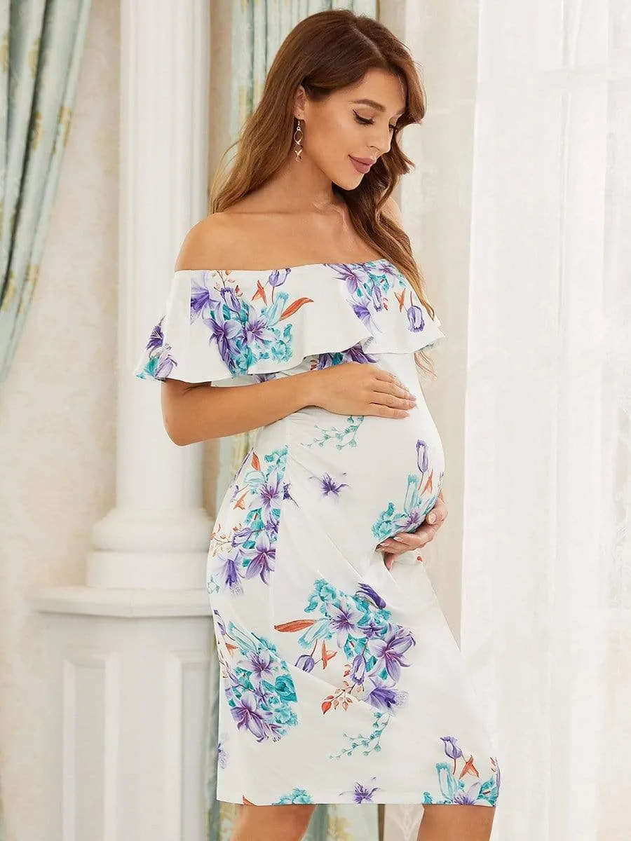 Sleeveless Ruffle Top Short Bodycon Maternity Dress