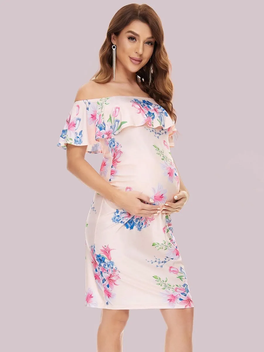 Sleeveless Ruffle Top Short Bodycon Maternity Dress