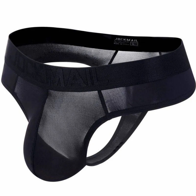 Solid See-Through Man Thong Briefs