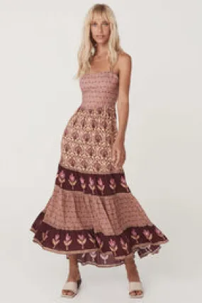 SPELL-CHATEAU QUILTED STRAPPY MAXI DRESS- GRAPE