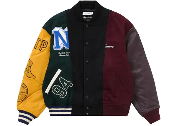 Supreme MM6 Maison Margiela Split Varsity Jacket Multicolor