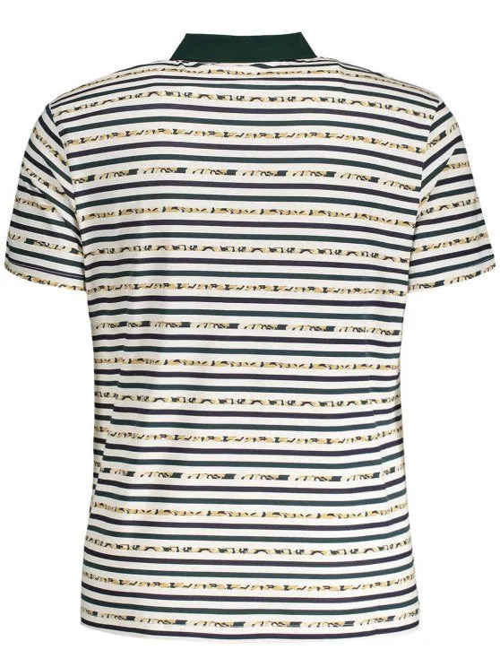 Trendy Pocket Striped Polo Shirt