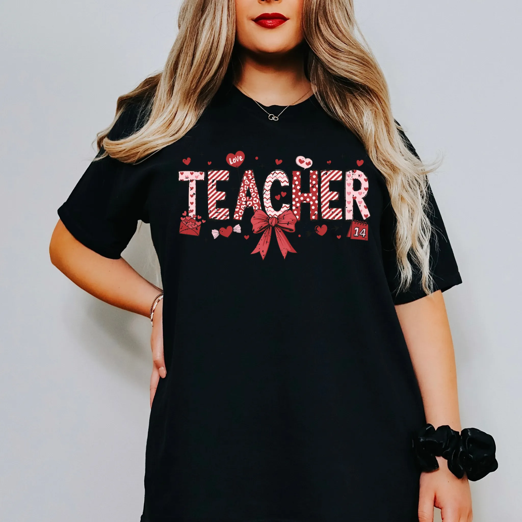 Valentine's Day Teacher Shirt with Bow