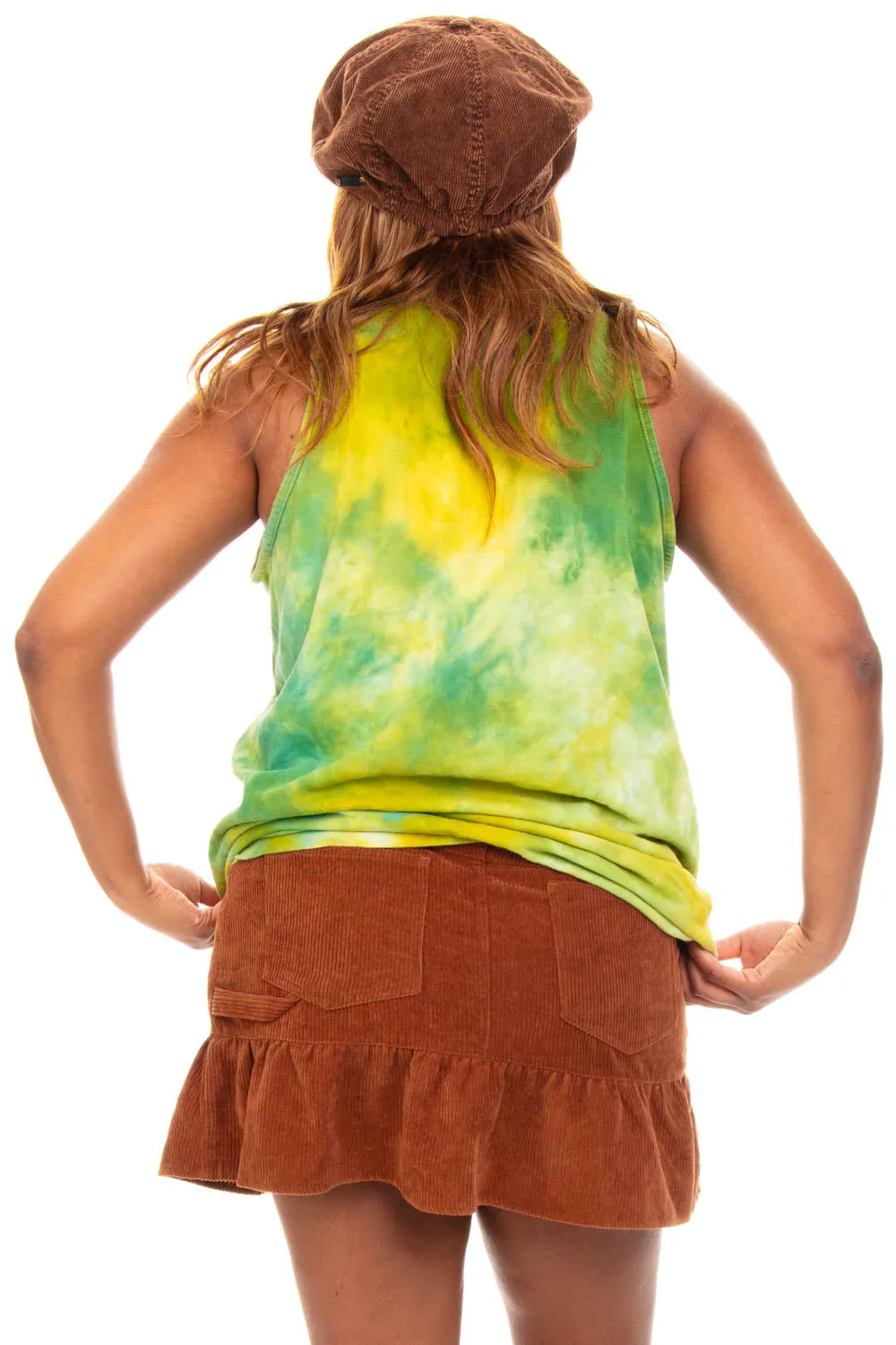 Vintage Y2K Green Tie-Dye Tank Top - OSFM