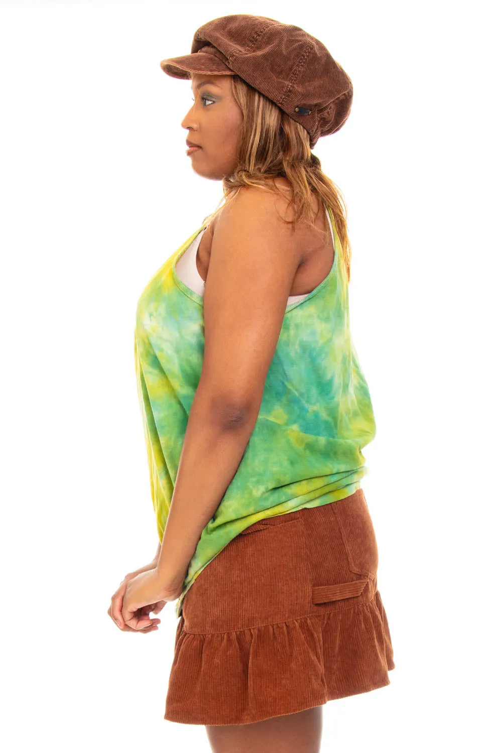 Vintage Y2K Green Tie-Dye Tank Top - OSFM