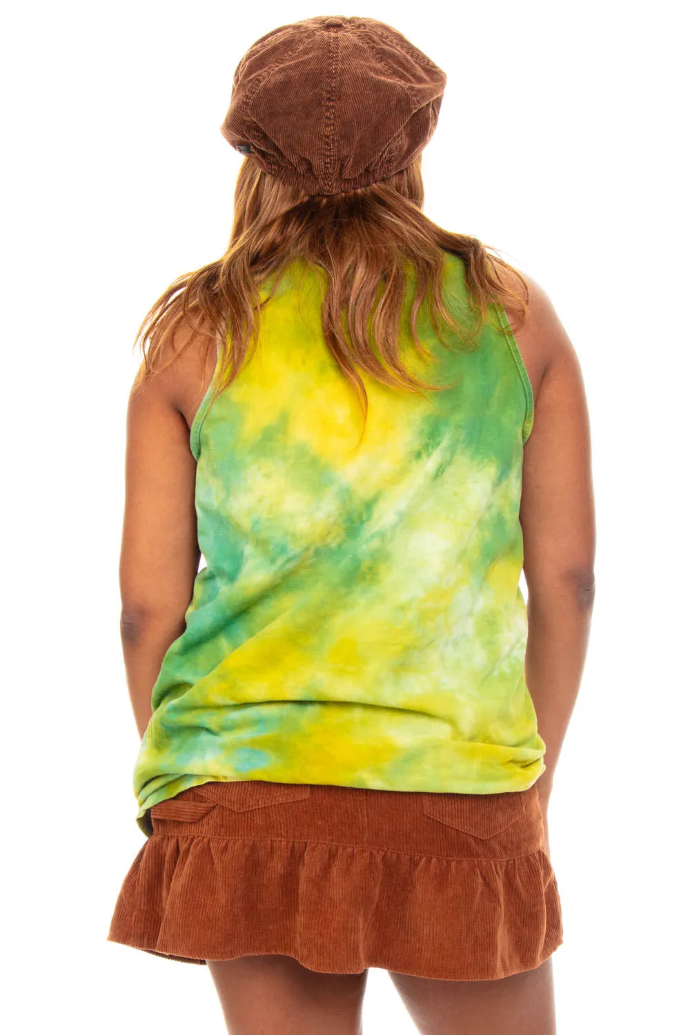 Vintage Y2K Green Tie-Dye Tank Top - OSFM